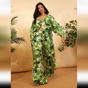 Maryam Abstract Print Wide Leg Pants With Pockets-PANTS ONLY-BNWT